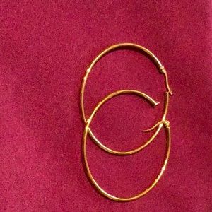 Extra large  gold plated loop earrings